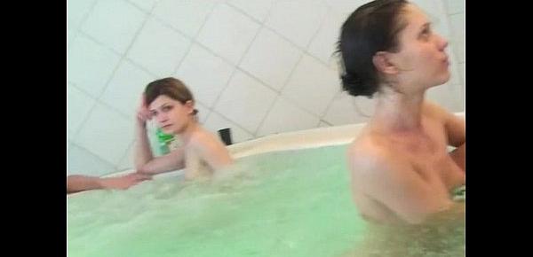  Russian girls hardly fucking dicks in the Jacuzzi